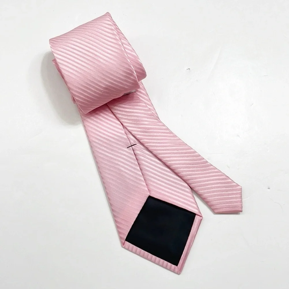 Arrow pink striped 100% silk standard tie